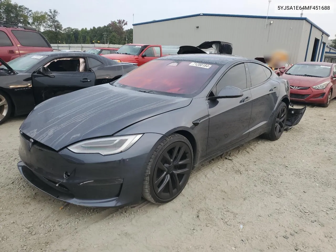 2021 Tesla Model S VIN: 5YJSA1E64MF451688 Lot: 71200184