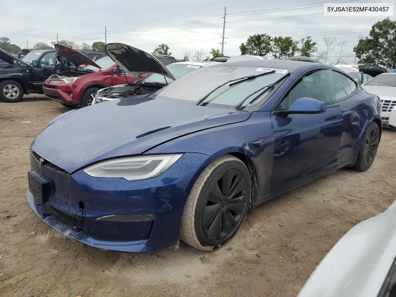 2021 Tesla Model S VIN: 5YJSA1E52MF430457 Lot: 73864554