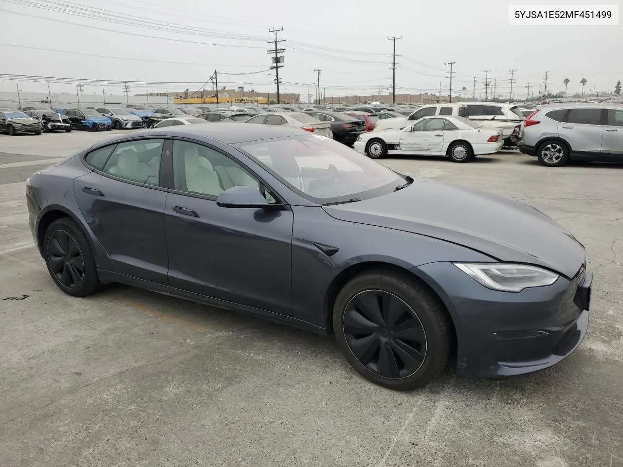 2021 Tesla Model S VIN: 5YJSA1E52MF451499 Lot: 76369844