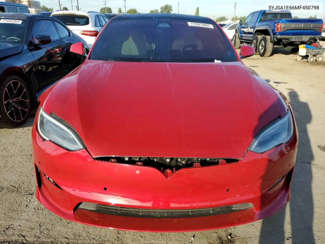 2021 Tesla Model S VIN: 5YJSA1E66MF450798 Lot: 77697004