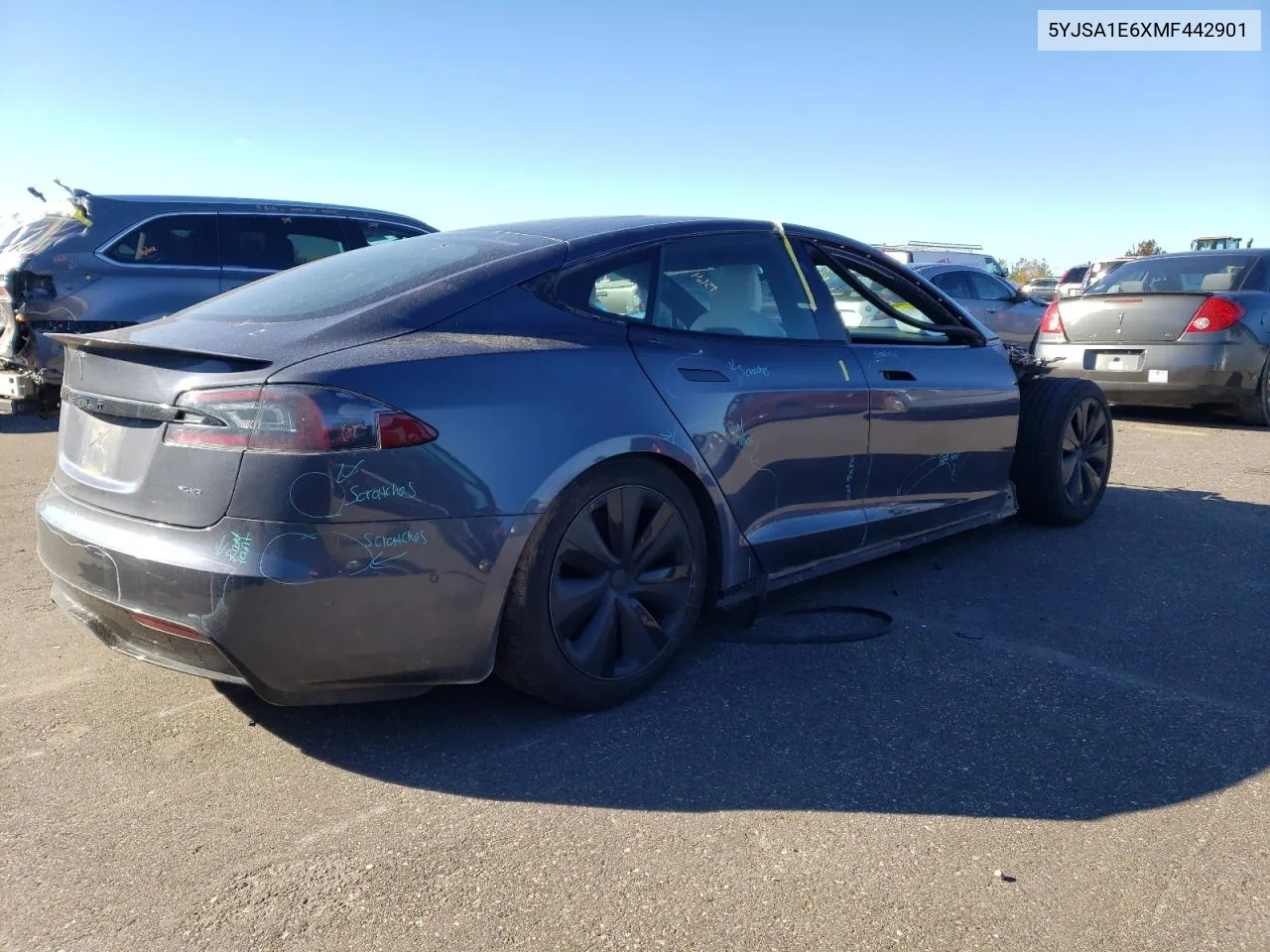 2021 Tesla Model S VIN: 5YJSA1E6XMF442901 Lot: 79179564