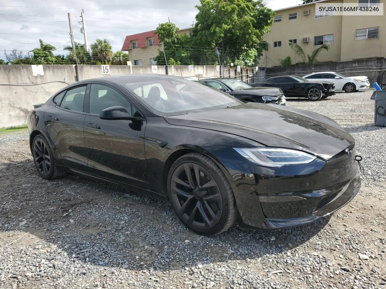 2021 Tesla Model S VIN: 5YJSA1E66MF438246 Lot: 80235554