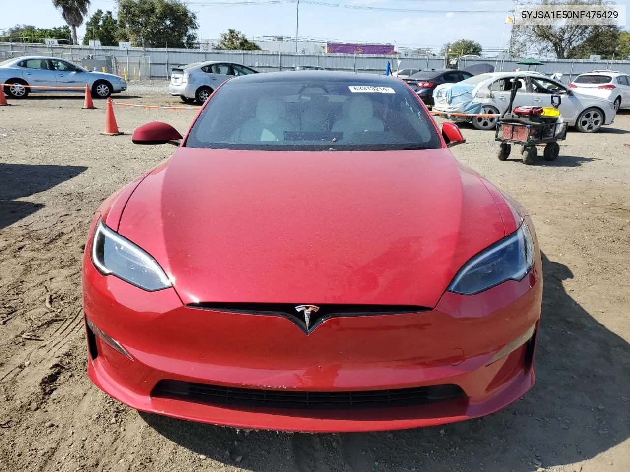 2022 Tesla Model S VIN: 5YJSA1E50NF475429 Lot: 63313214