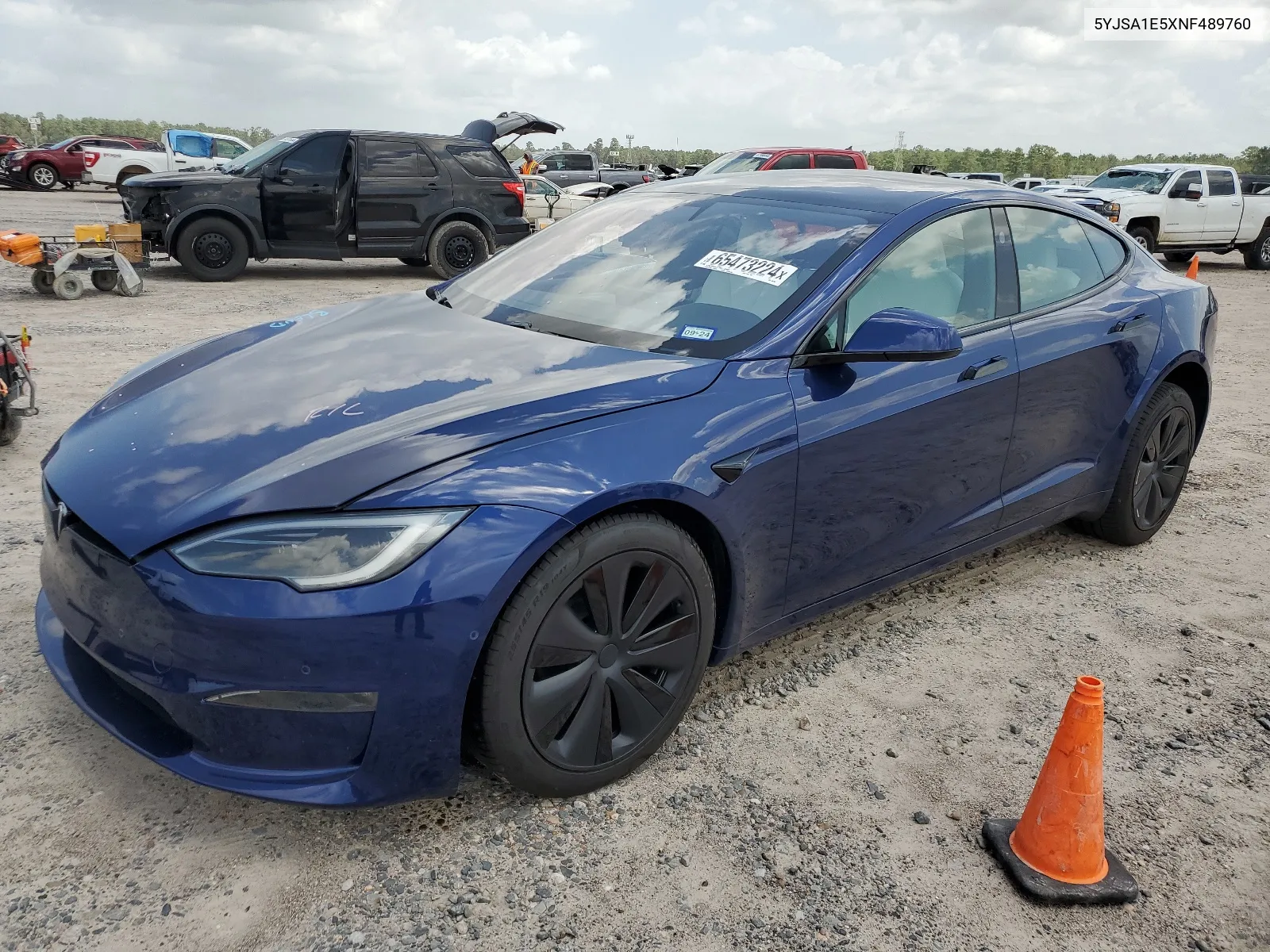 2022 Tesla Model S VIN: 5YJSA1E5XNF489760 Lot: 65473224