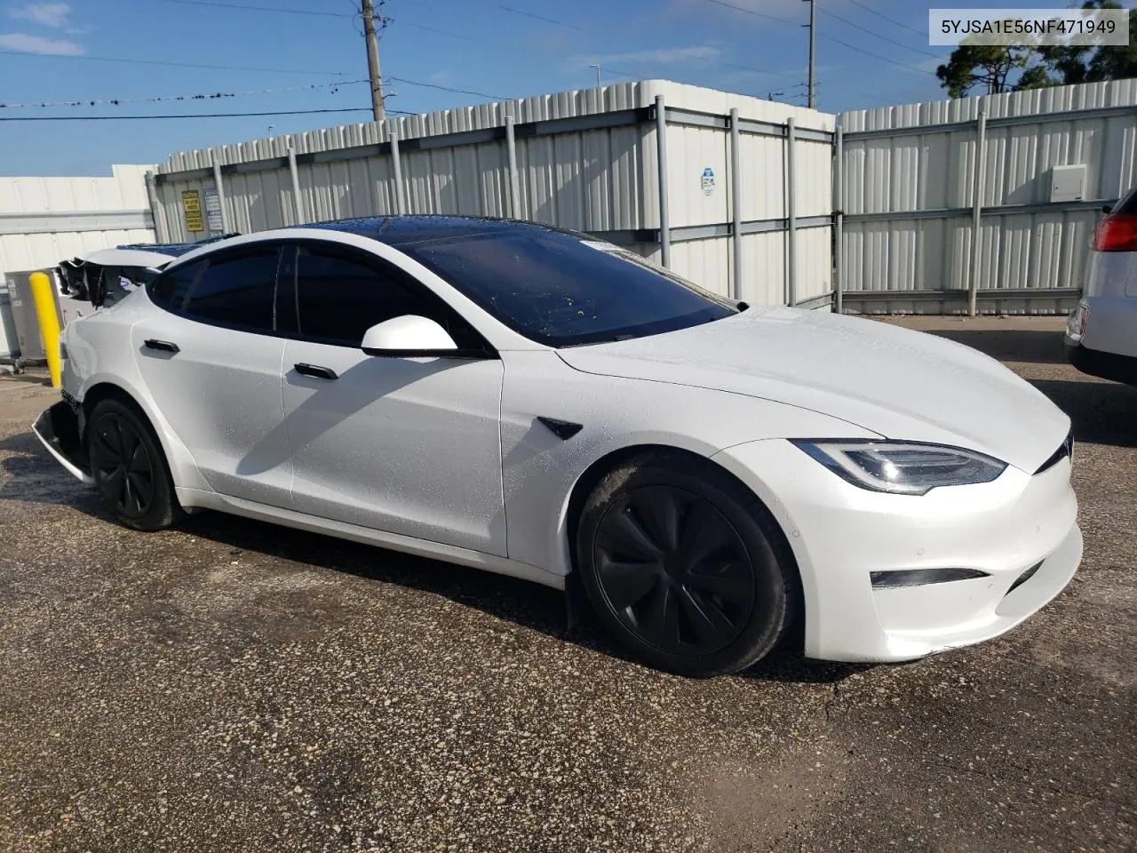 2022 Tesla Model S VIN: 5YJSA1E56NF471949 Lot: 71162864