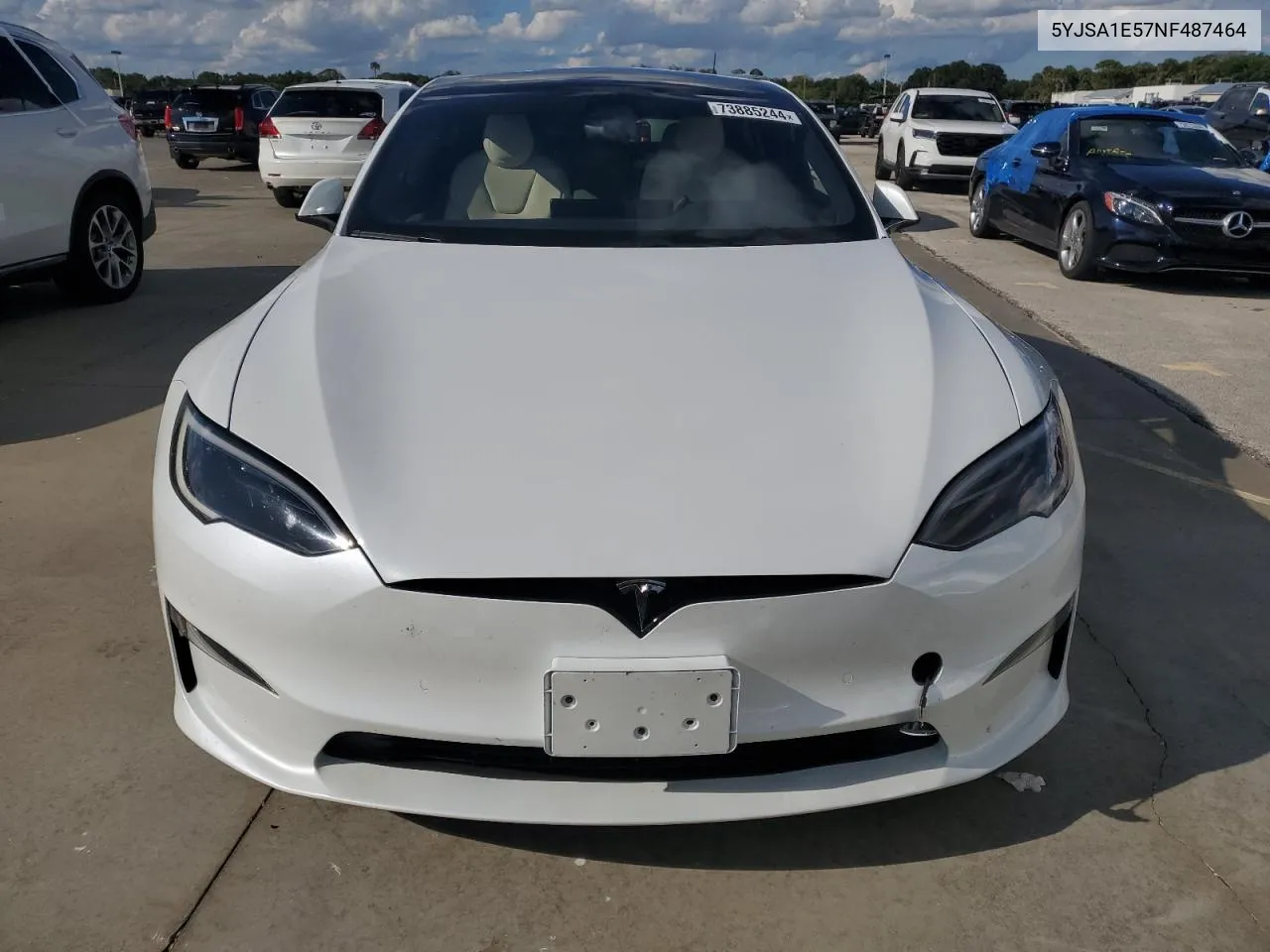 2022 Tesla Model S VIN: 5YJSA1E57NF487464 Lot: 73885244