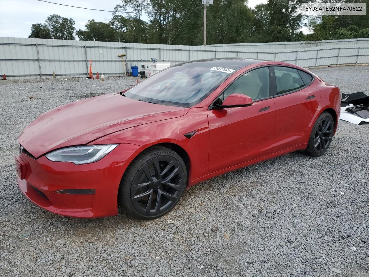 2022 Tesla Model S VIN: 5YJSA1E52NF470622 Lot: 74517944