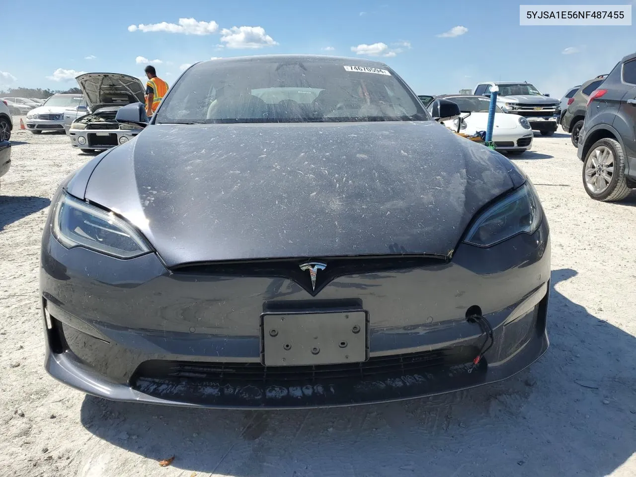 2022 Tesla Model S VIN: 5YJSA1E56NF487455 Lot: 74670594