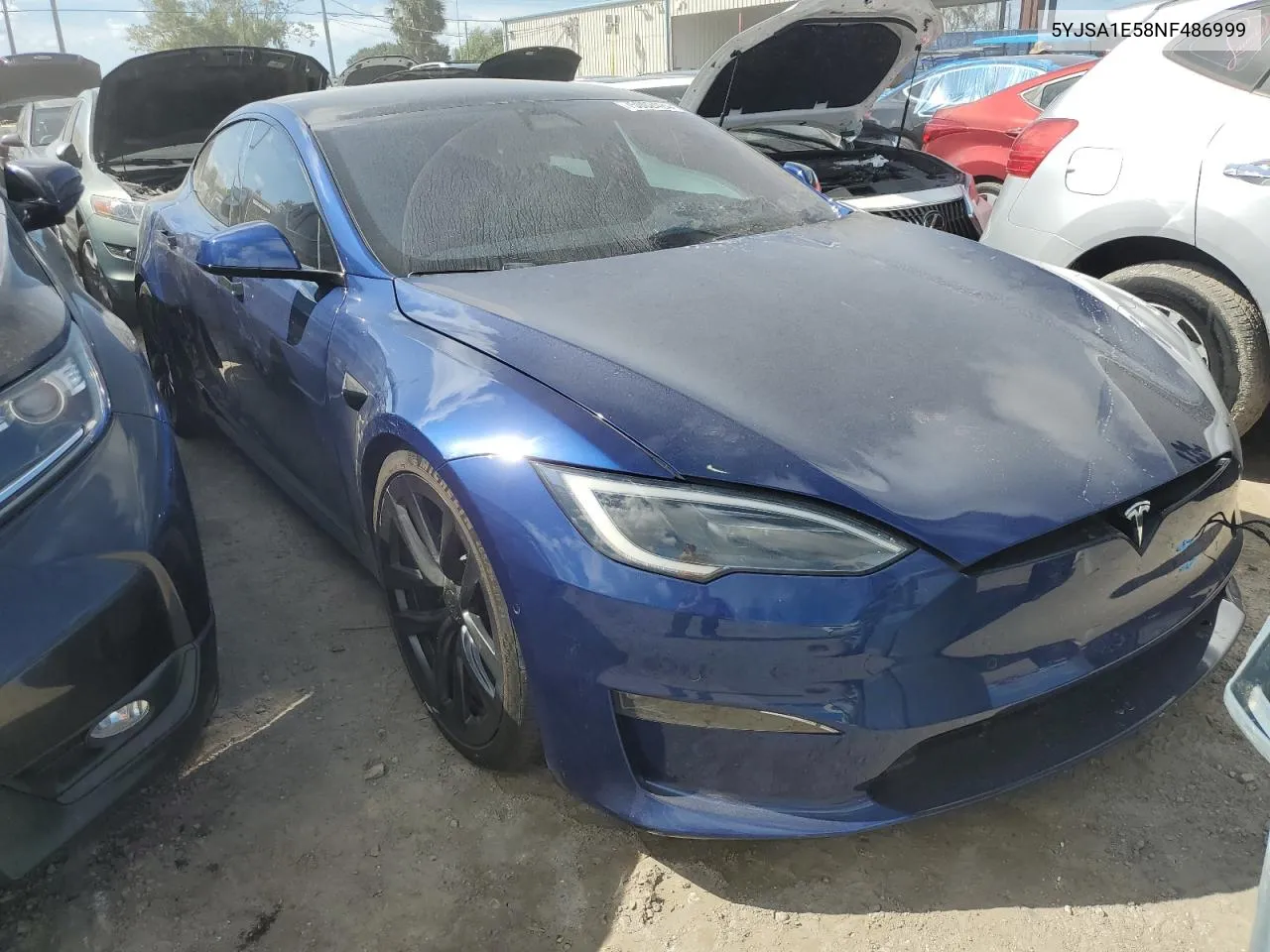 2022 Tesla Model S VIN: 5YJSA1E58NF486999 Lot: 75002424