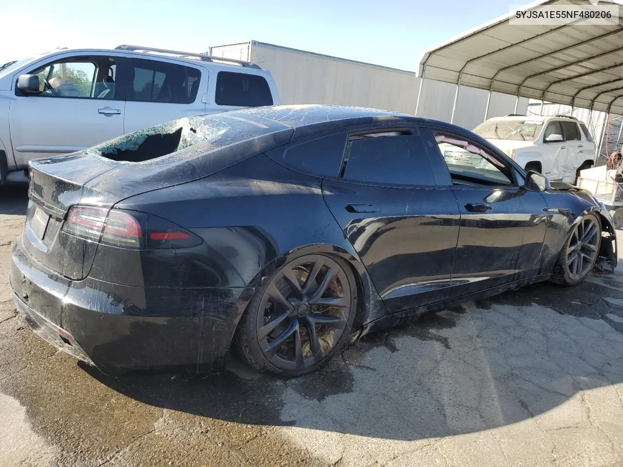 2022 Tesla Model S VIN: 5YJSA1E55NF480206 Lot: 75460694