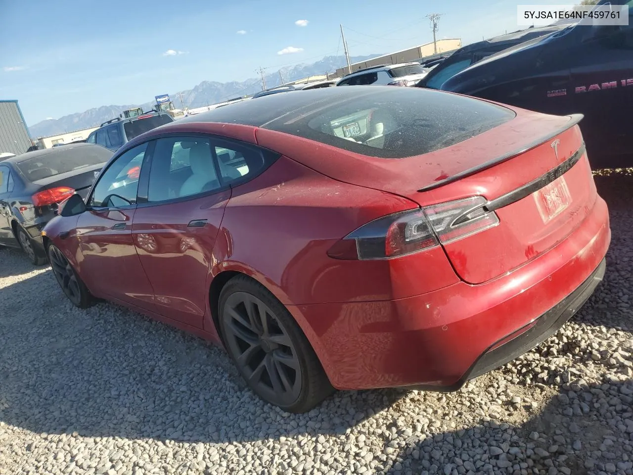 2022 Tesla Model S VIN: 5YJSA1E64NF459761 Lot: 75478984