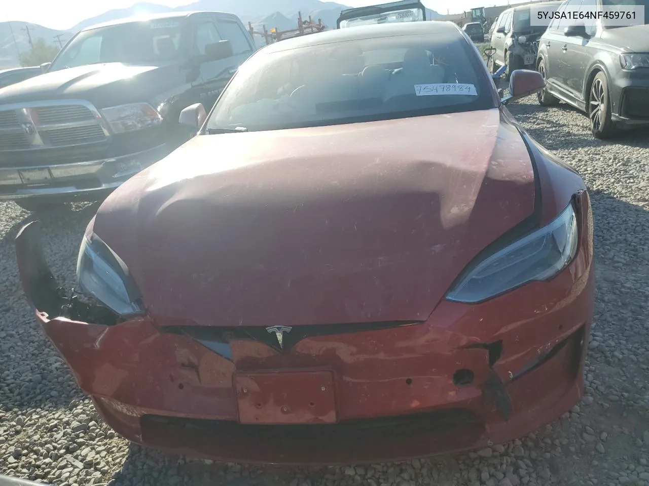 2022 Tesla Model S VIN: 5YJSA1E64NF459761 Lot: 75478984