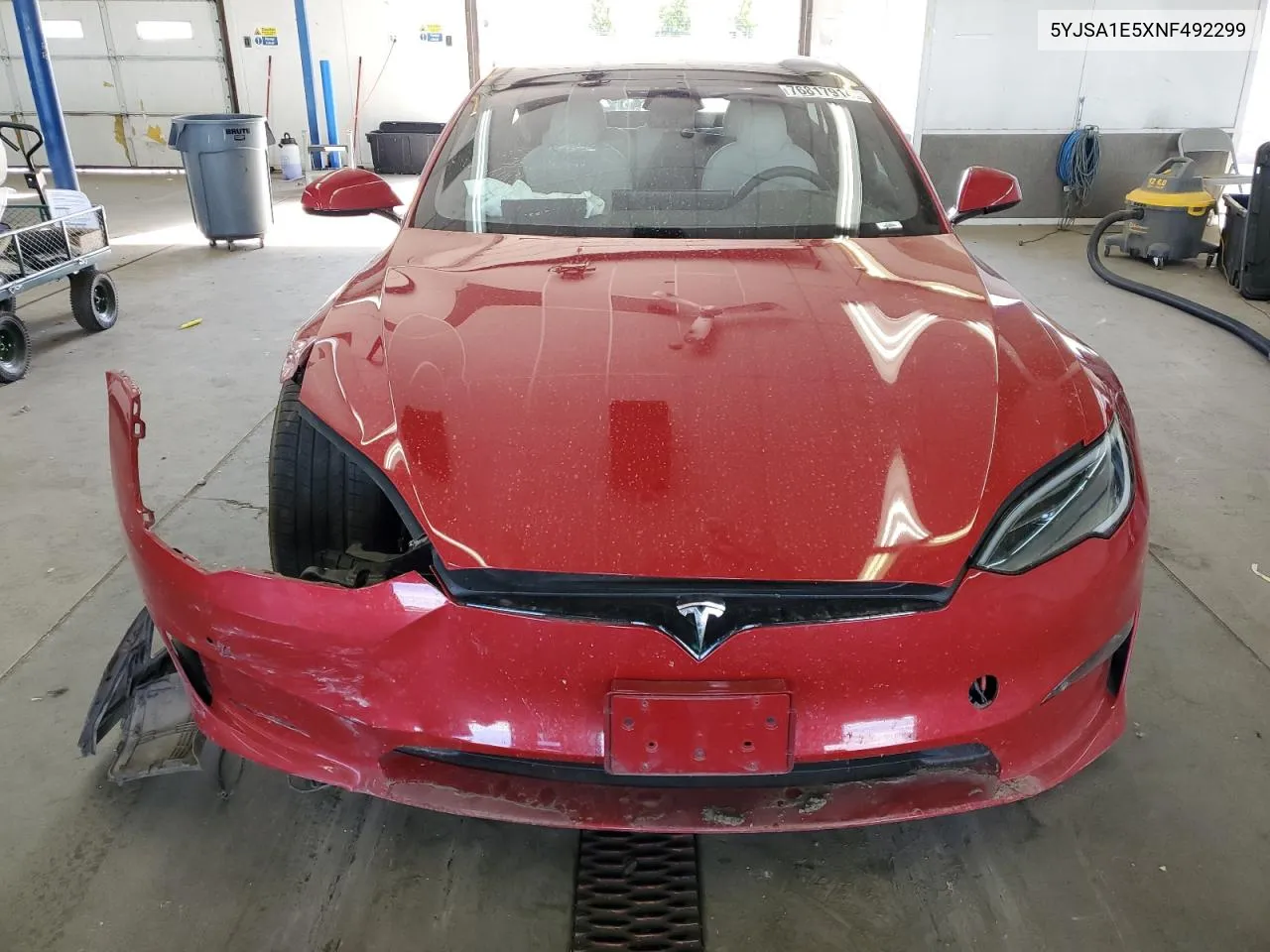 2022 Tesla Model S VIN: 5YJSA1E5XNF492299 Lot: 76817914