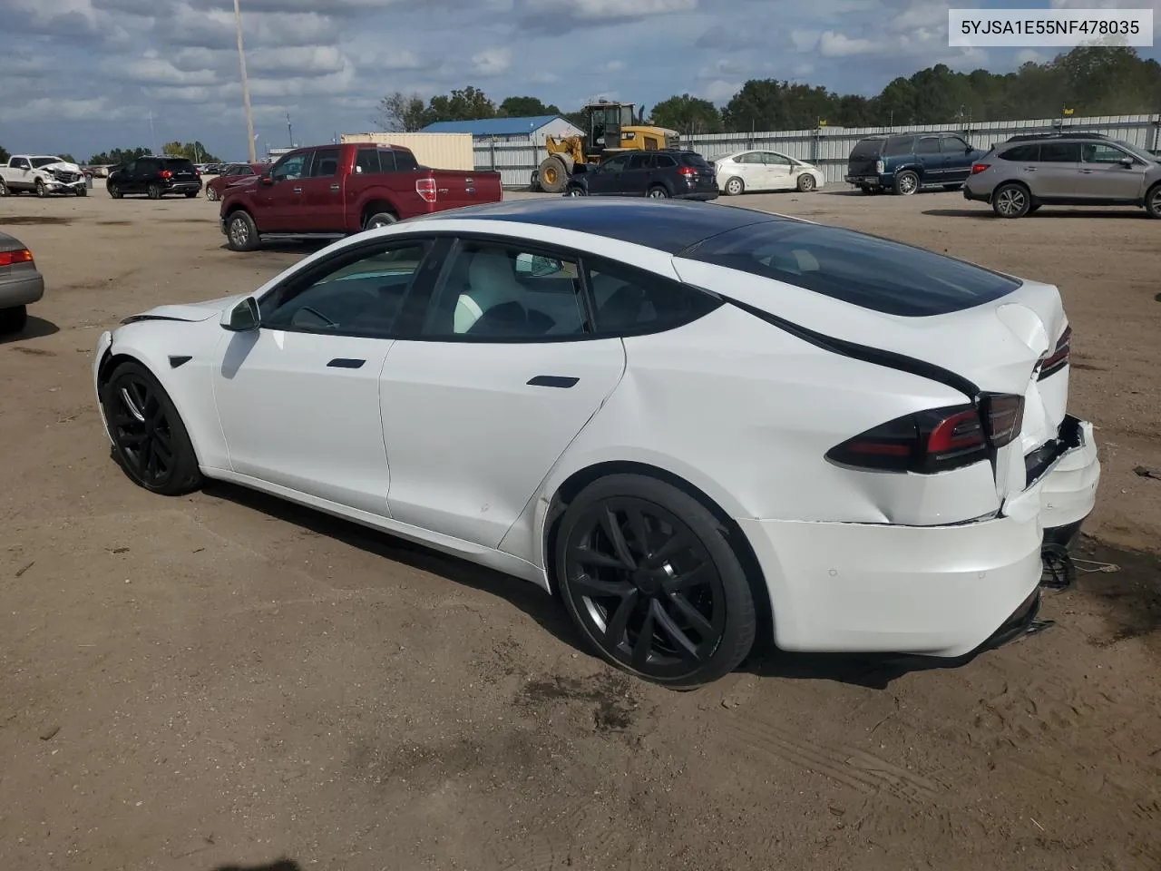 2022 Tesla Model S VIN: 5YJSA1E55NF478035 Lot: 78845364