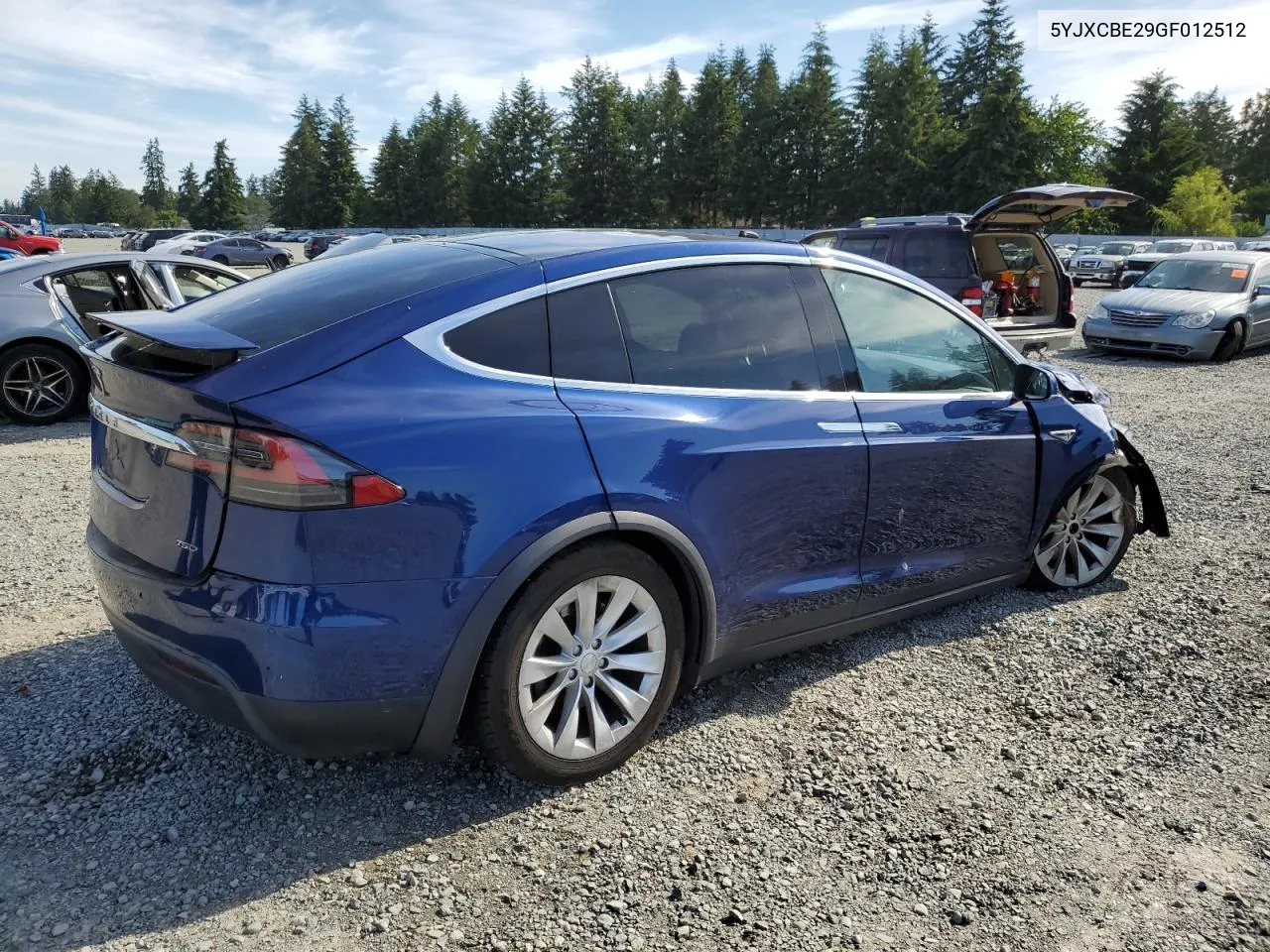 2016 Tesla Model X VIN: 5YJXCBE29GF012512 Lot: 57774444