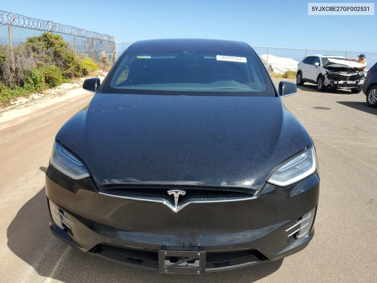 2016 Tesla Model X VIN: 5YJXCBE27GF002531 Lot: 58794594