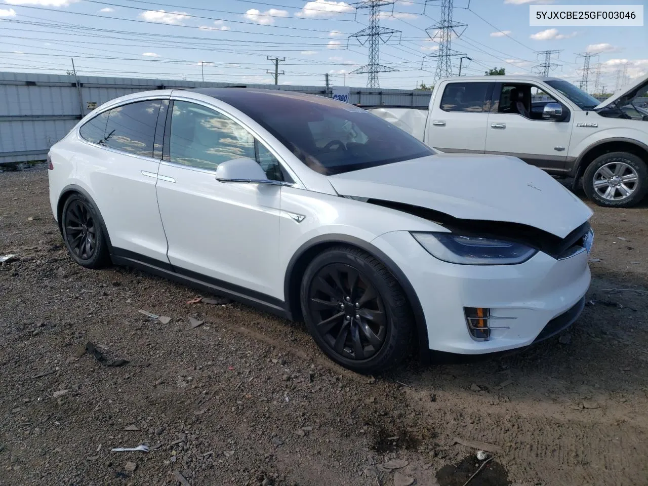 2016 Tesla Model X VIN: 5YJXCBE25GF003046 Lot: 65985223