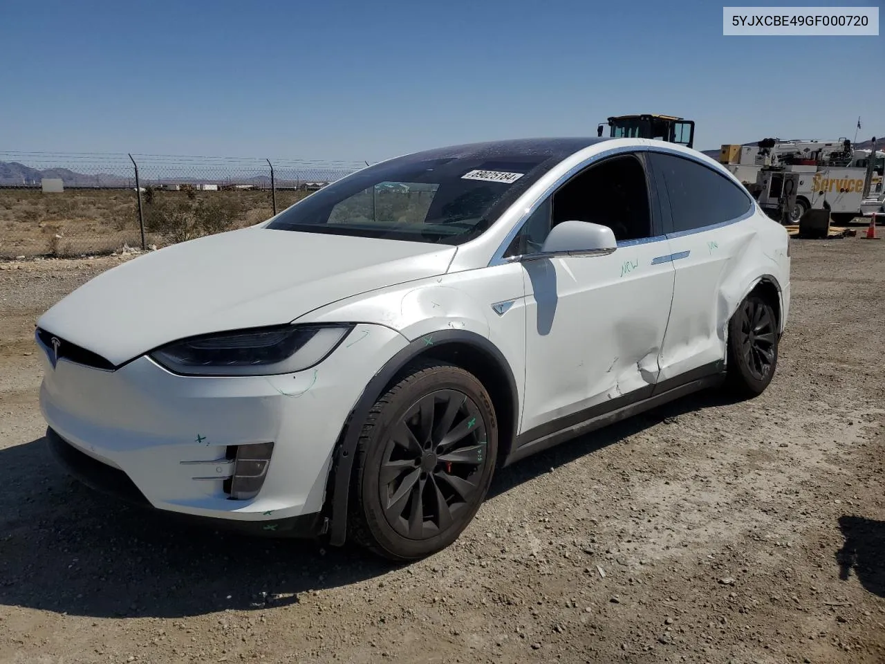 2016 Tesla Model X VIN: 5YJXCBE49GF000720 Lot: 69025184