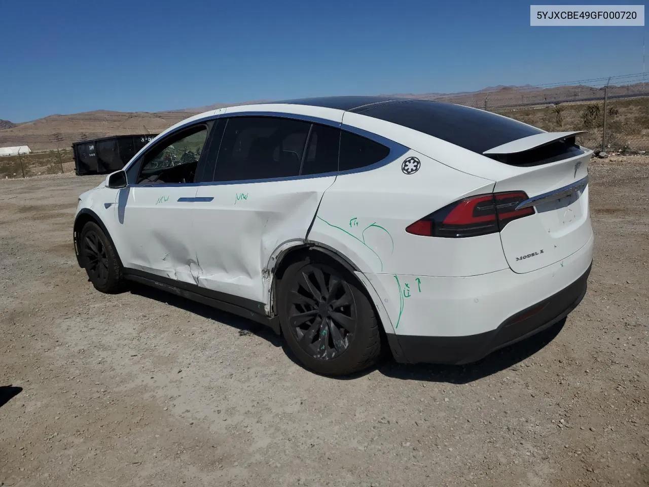 2016 Tesla Model X VIN: 5YJXCBE49GF000720 Lot: 69025184