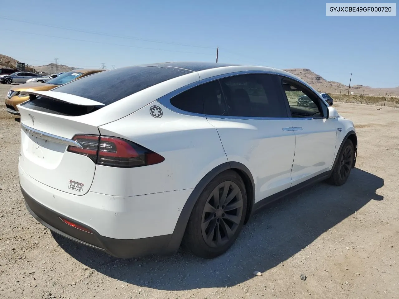 2016 Tesla Model X VIN: 5YJXCBE49GF000720 Lot: 69025184