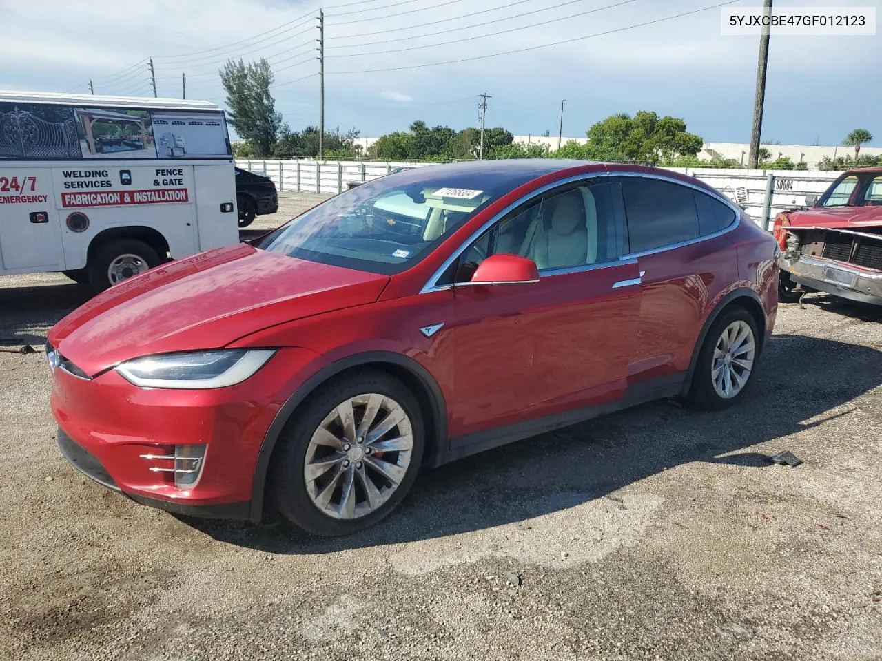 2016 Tesla Model X VIN: 5YJXCBE47GF012123 Lot: 71265304