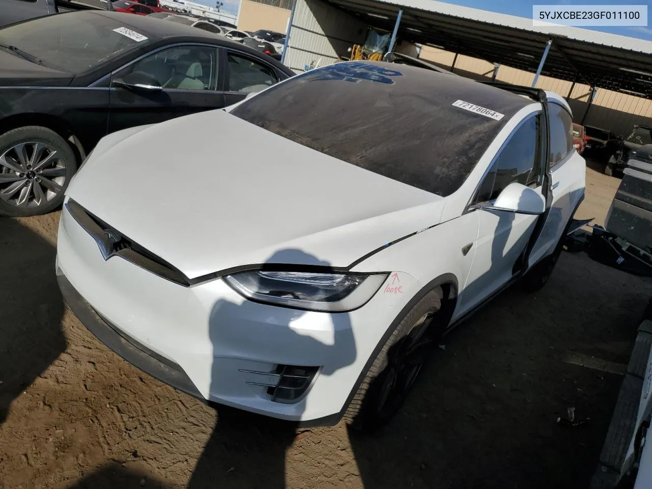 2016 Tesla Model X VIN: 5YJXCBE23GF011100 Lot: 72178064