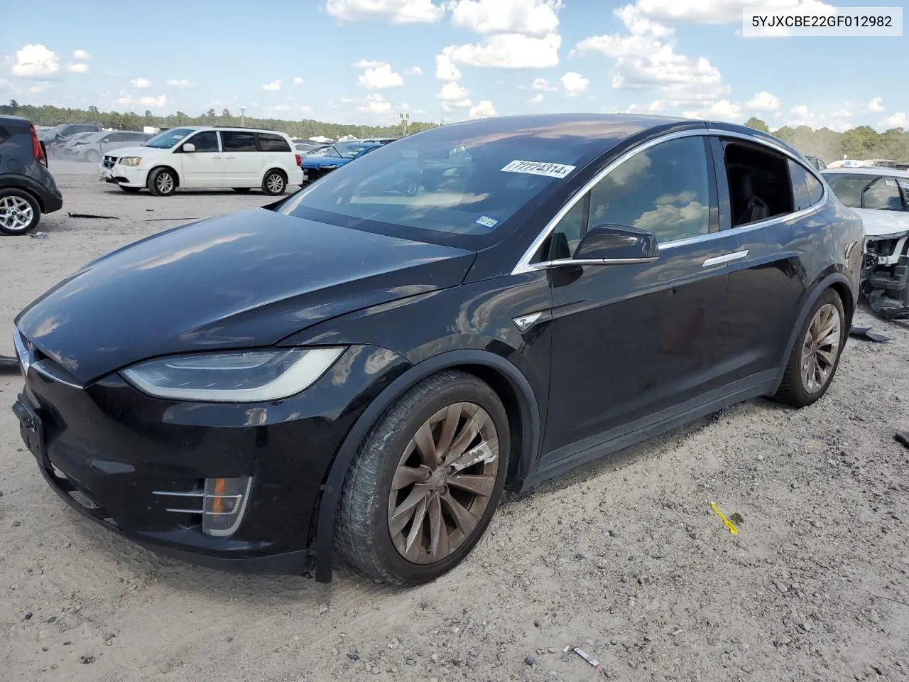 2016 Tesla Model X VIN: 5YJXCBE22GF012982 Lot: 72224314