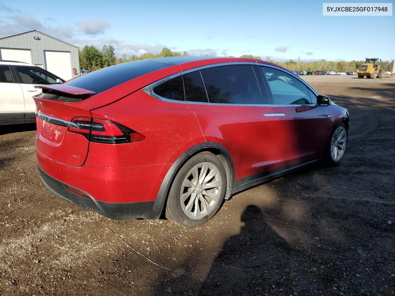 2016 Tesla Model X VIN: 5YJXCBE25GF017948 Lot: 74533904