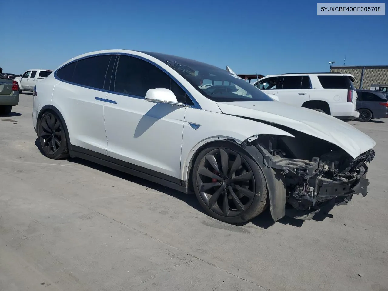 2016 Tesla Model X VIN: 5YJXCBE40GF005708 Lot: 76144604