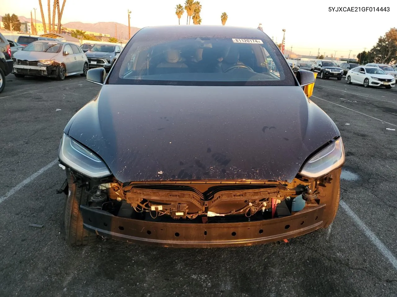 2016 Tesla Model X VIN: 5YJXCAE21GF014443 Lot: 81120174