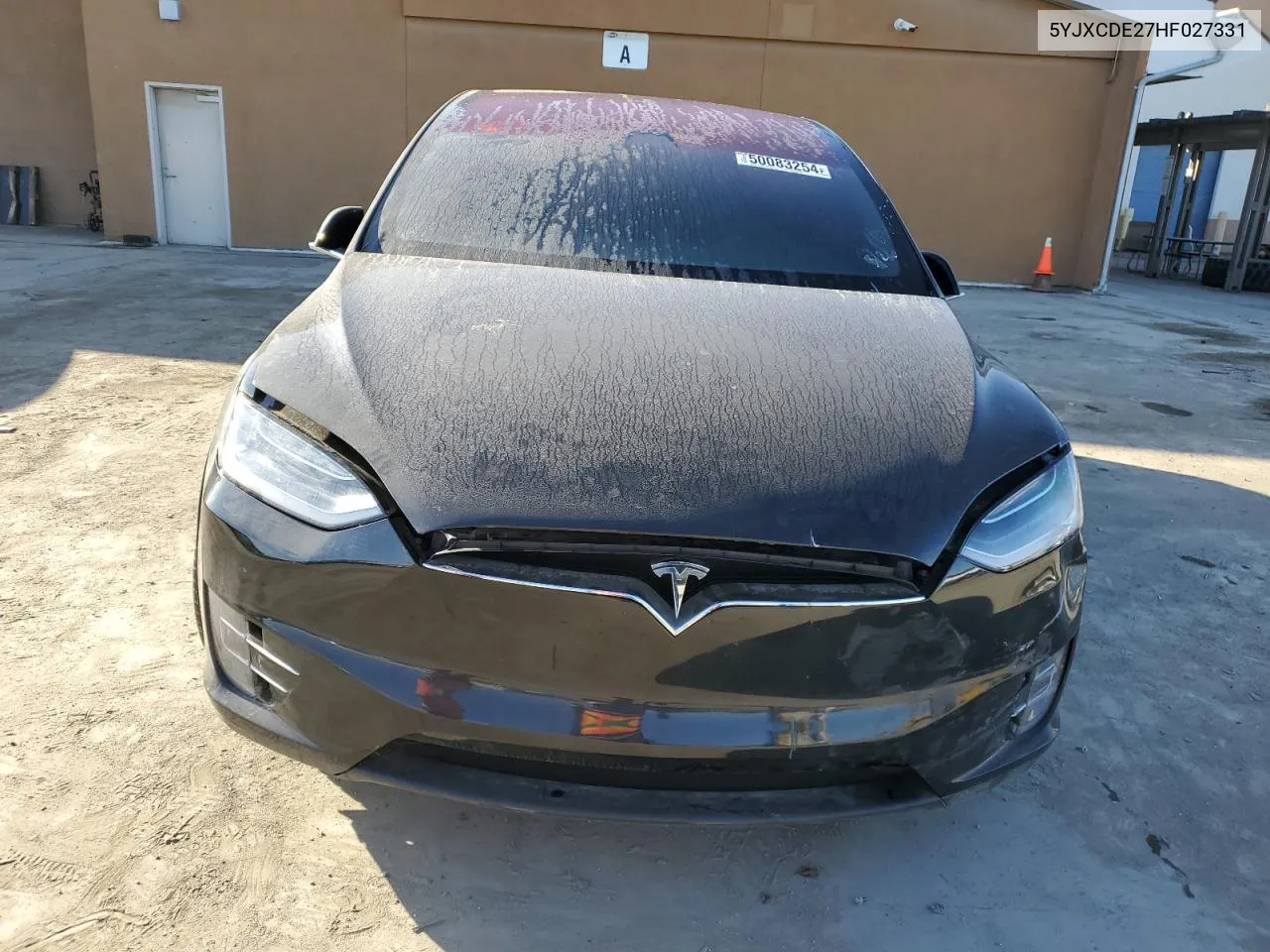 2017 Tesla Model X VIN: 5YJXCDE27HF027331 Lot: 50083254