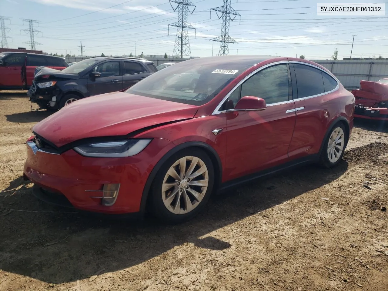 2017 Tesla Model X VIN: 5YJXCAE20HF061352 Lot: 60720194