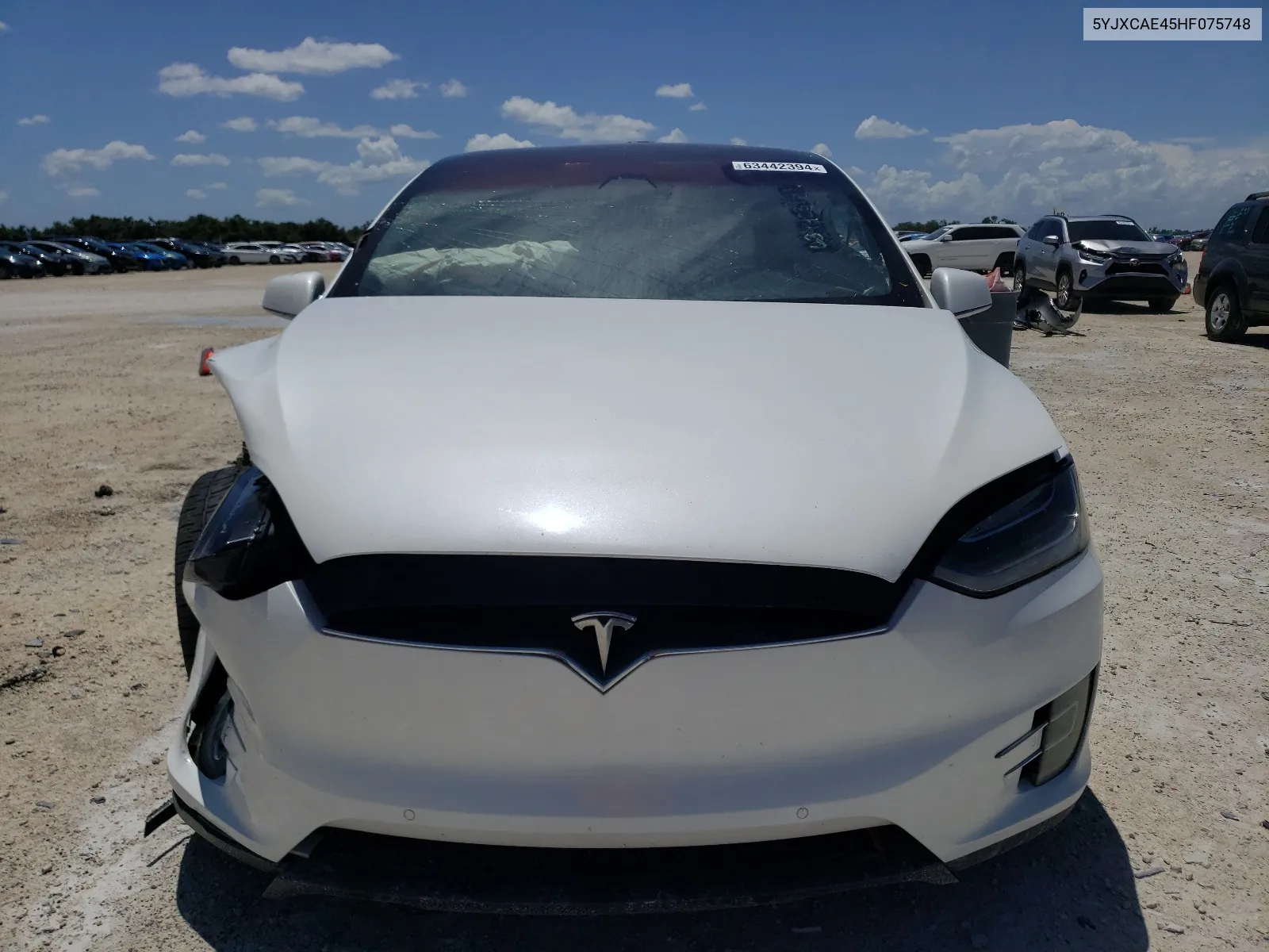 2017 Tesla Model X VIN: 5YJXCAE45HF075748 Lot: 63442394