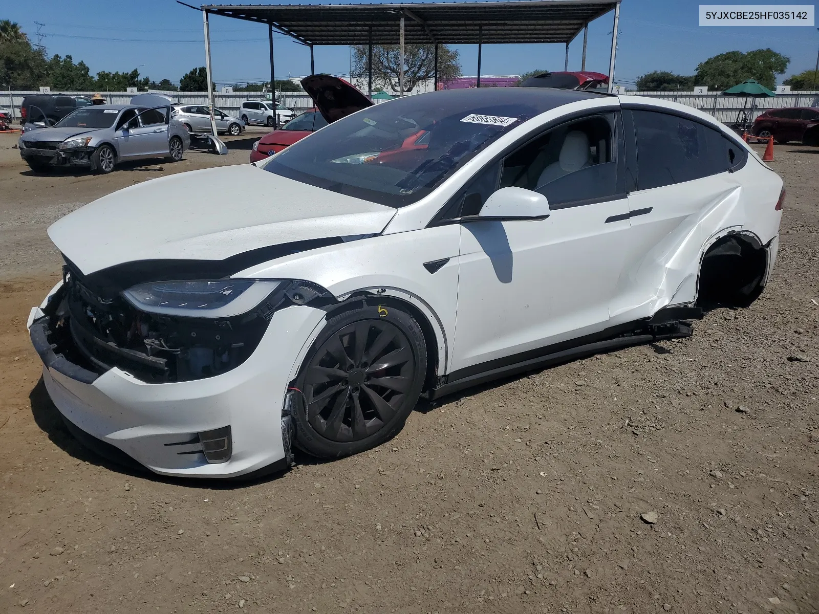 2017 Tesla Model X VIN: 5YJXCBE25HF035142 Lot: 68662604