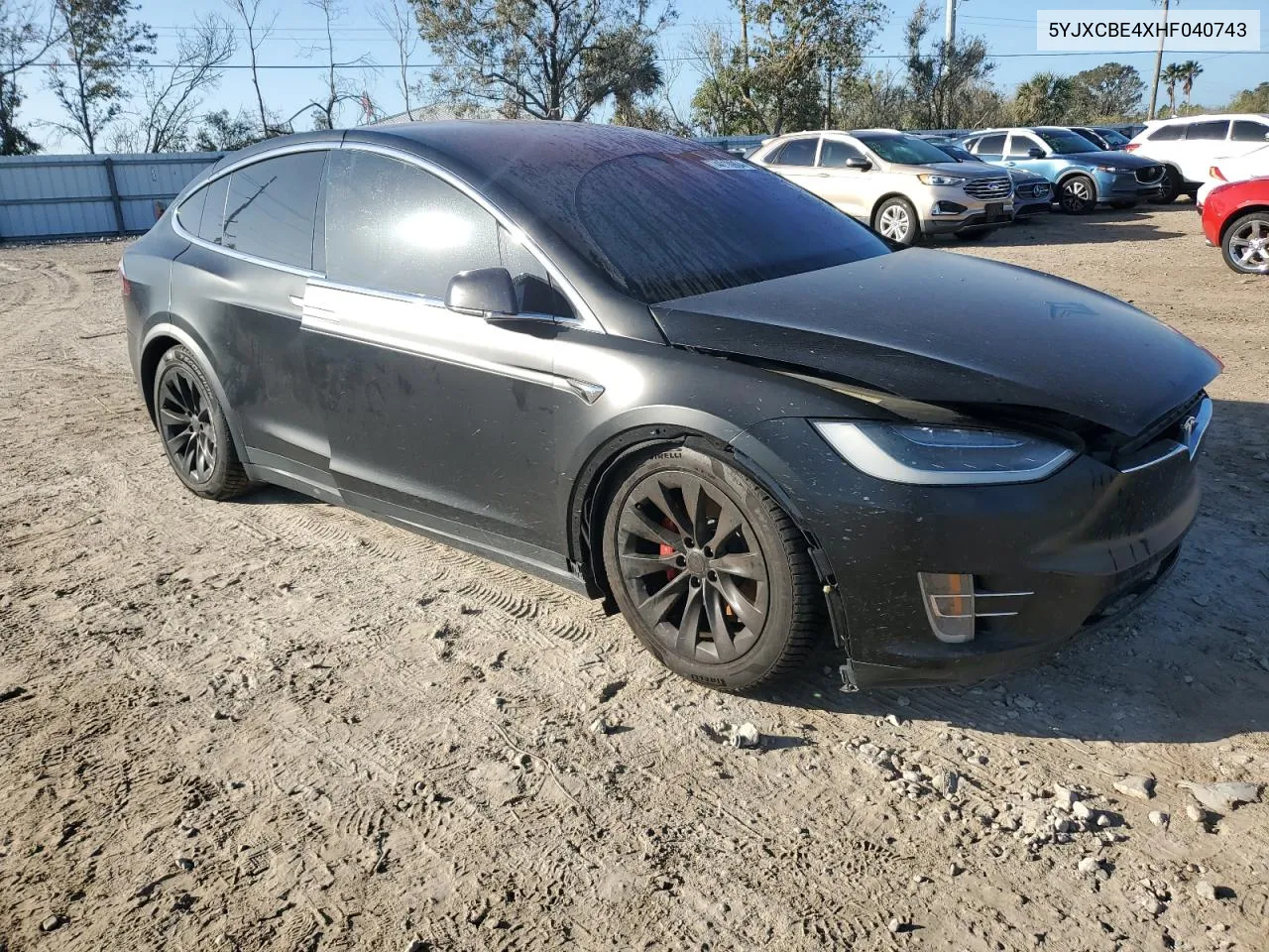 2017 Tesla Model X VIN: 5YJXCBE4XHF040743 Lot: 74010904