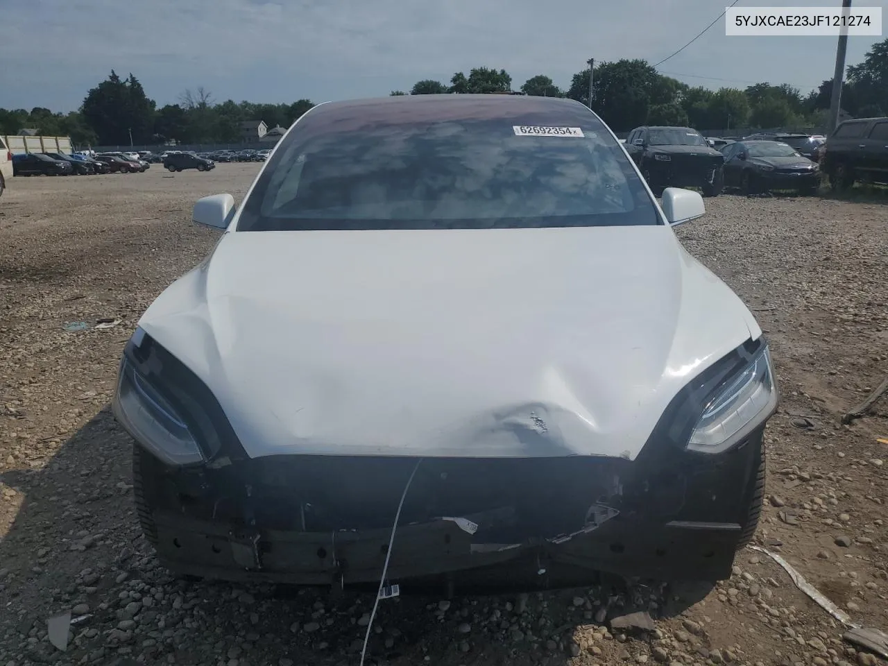 2018 Tesla Model X VIN: 5YJXCAE23JF121274 Lot: 62692354