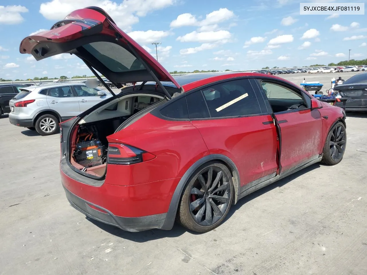 2018 Tesla Model X VIN: 5YJXCBE4XJF081119 Lot: 67892264