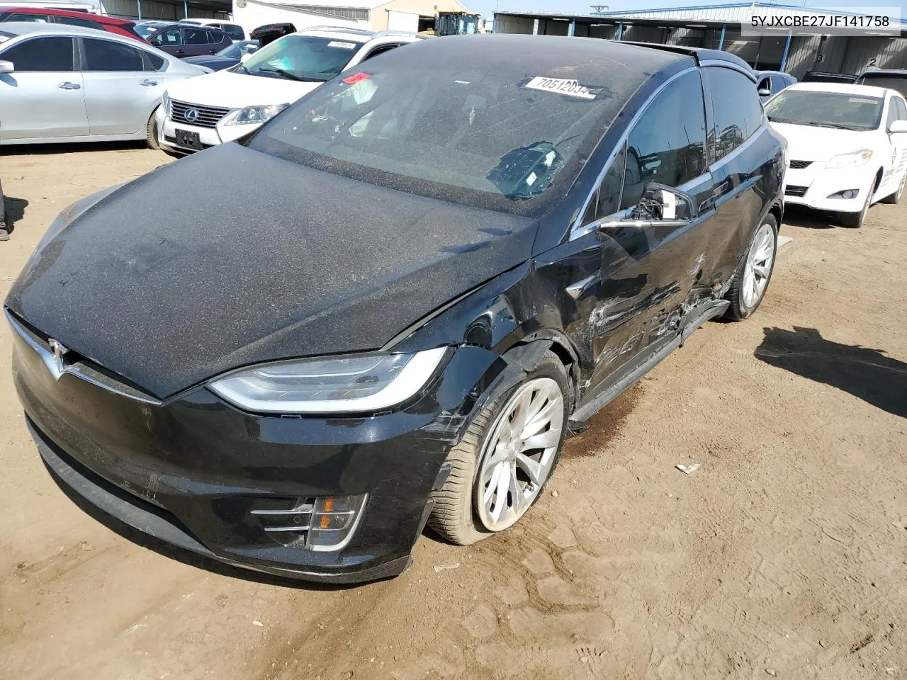 2018 Tesla Model X VIN: 5YJXCBE27JF141758 Lot: 70512034