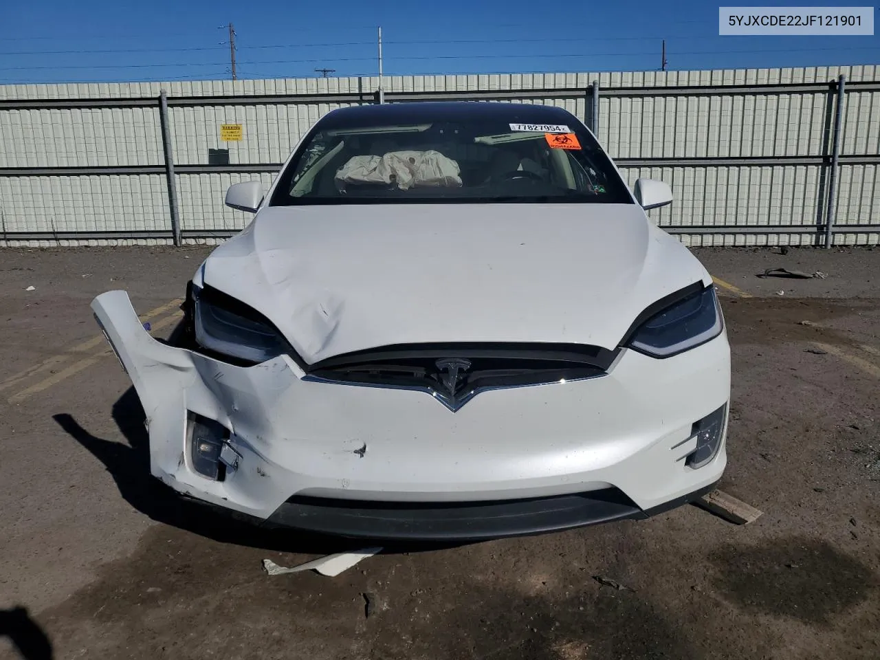 2018 Tesla Model X VIN: 5YJXCDE22JF121901 Lot: 77827954