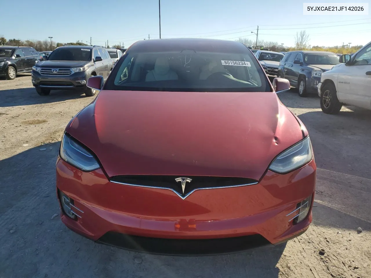 2018 Tesla Model X VIN: 5YJXCAE21JF142026 Lot: 80156234