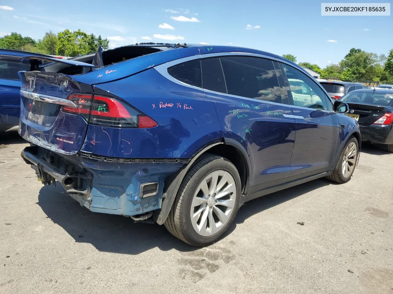 2019 Tesla Model X VIN: 5YJXCBE20KF185635 Lot: 55834574