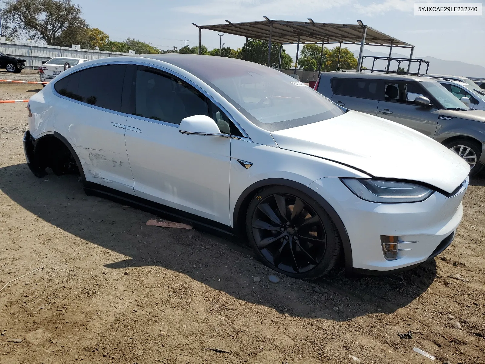 2020 Tesla Model X VIN: 5YJXCAE29LF232740 Lot: 64187434