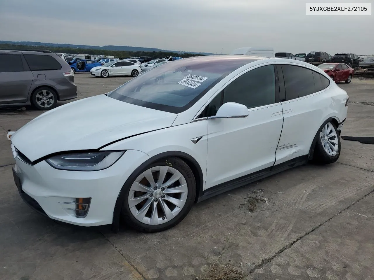 2020 Tesla Model X VIN: 5YJXCBE2XLF272105 Lot: 69445434