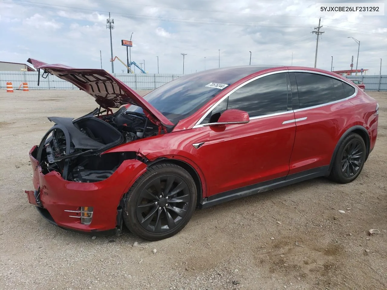 2020 Tesla Model X VIN: 5YJXCBE26LF231292 Lot: 70576244