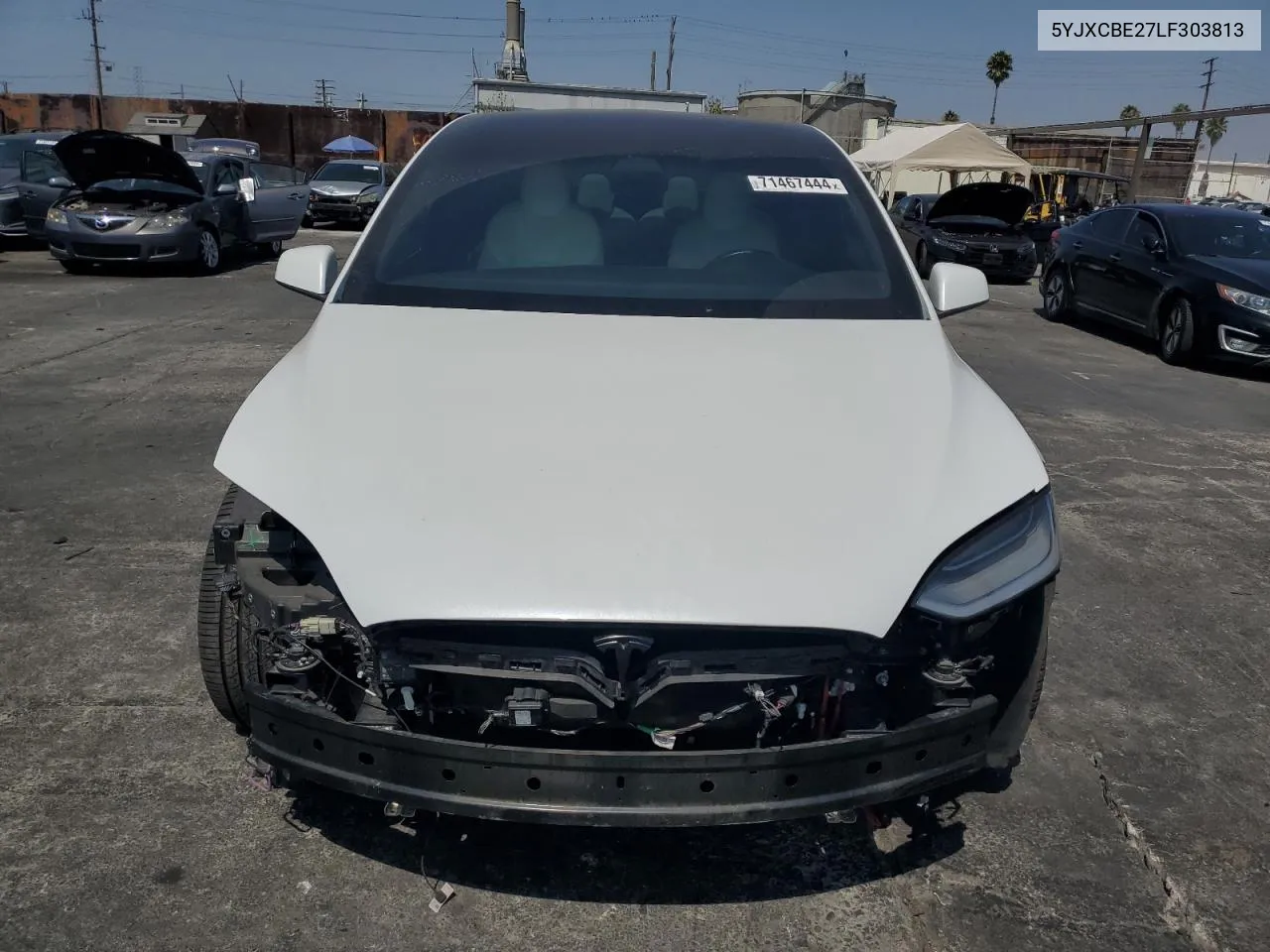 2020 Tesla Model X VIN: 5YJXCBE27LF303813 Lot: 71467444