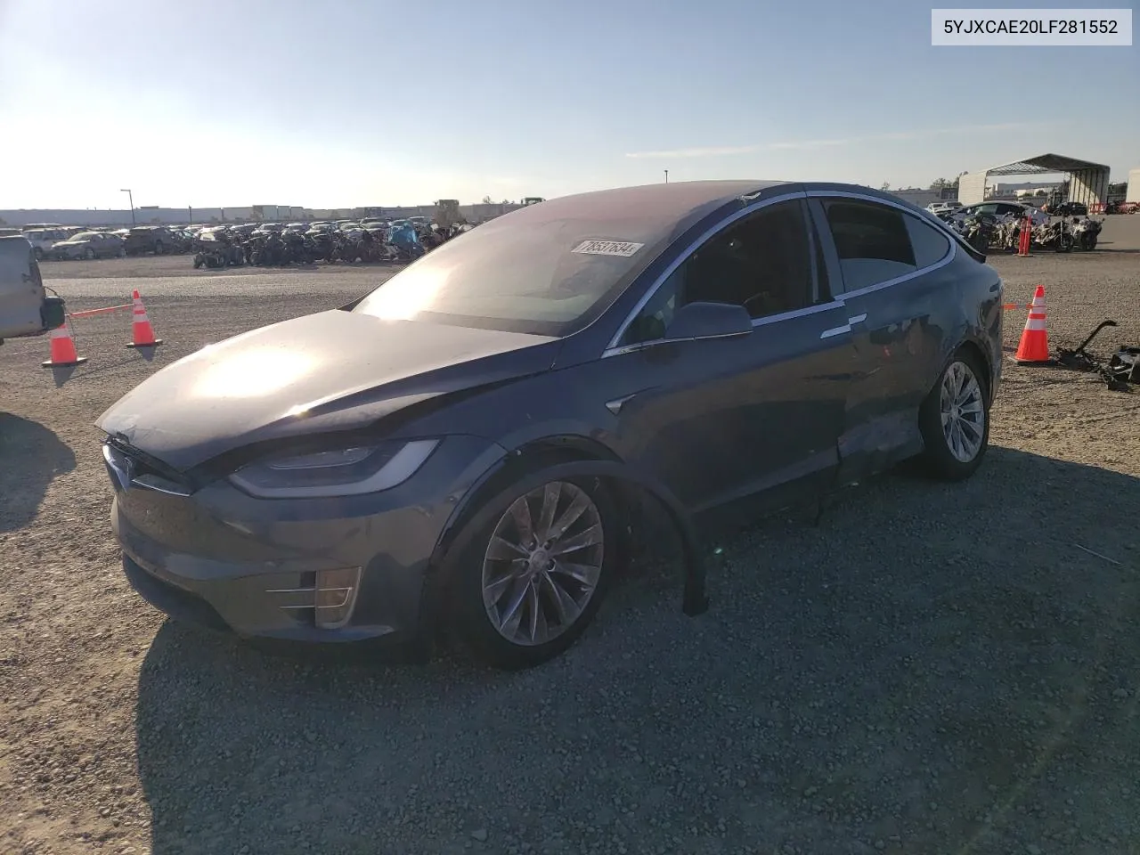 2020 Tesla Model X VIN: 5YJXCAE20LF281552 Lot: 78537634