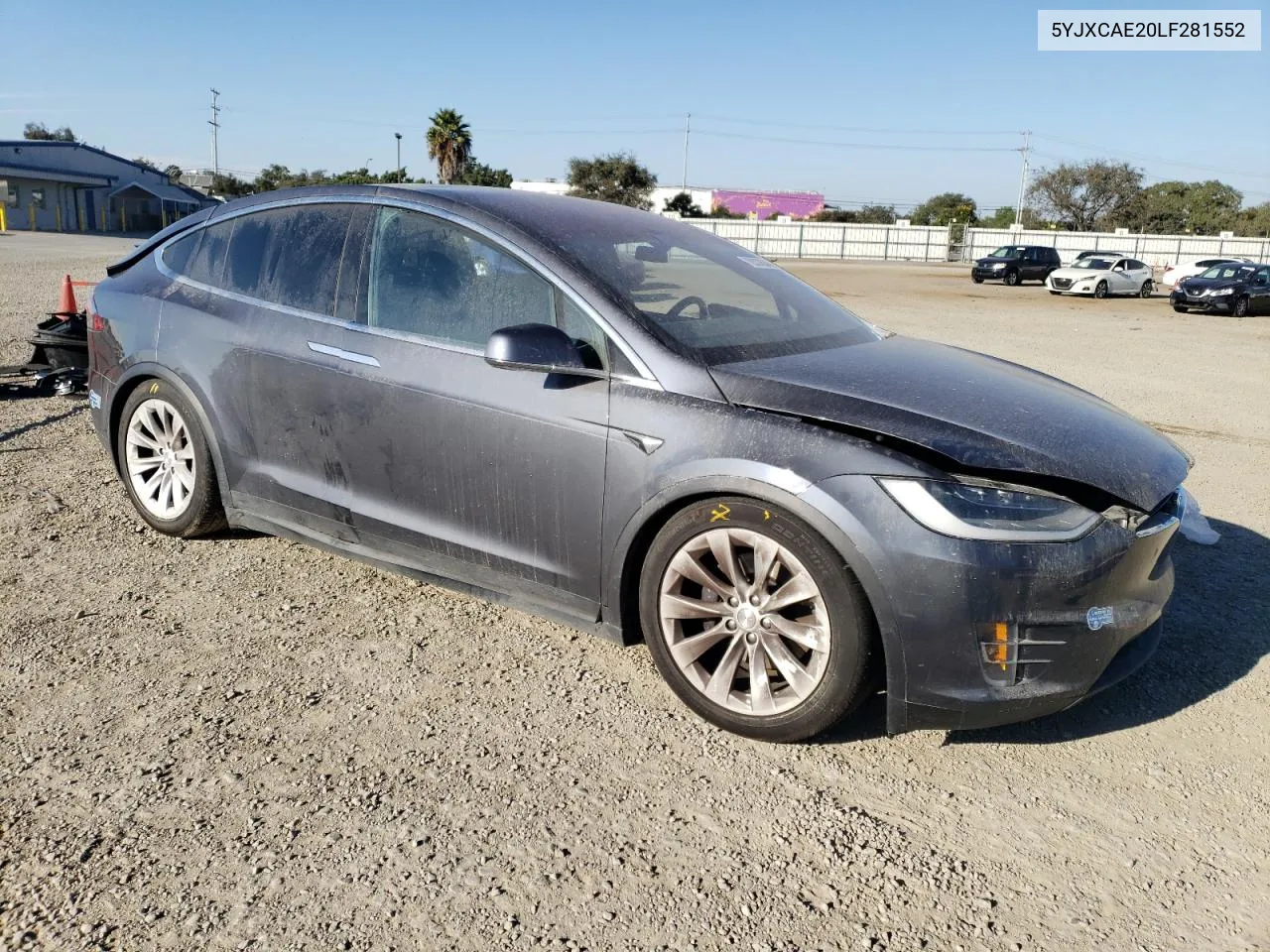 2020 Tesla Model X VIN: 5YJXCAE20LF281552 Lot: 78537634