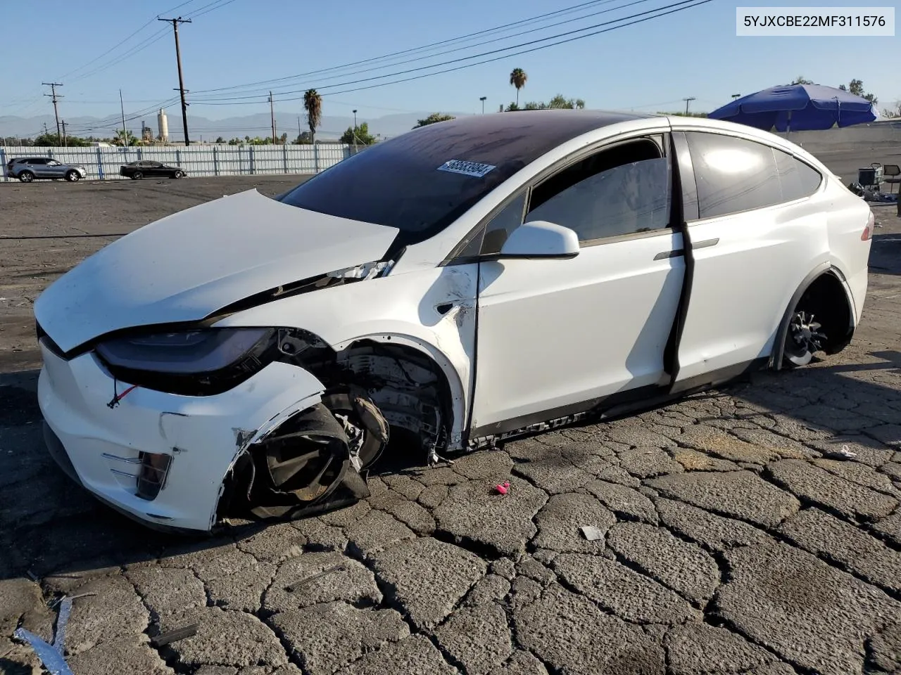 2021 Tesla Model X VIN: 5YJXCBE22MF311576 Lot: 68583984