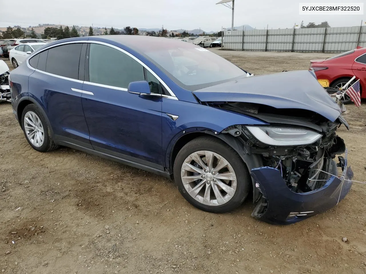 2021 Tesla Model X VIN: 5YJXCBE28MF322520 Lot: 71437194