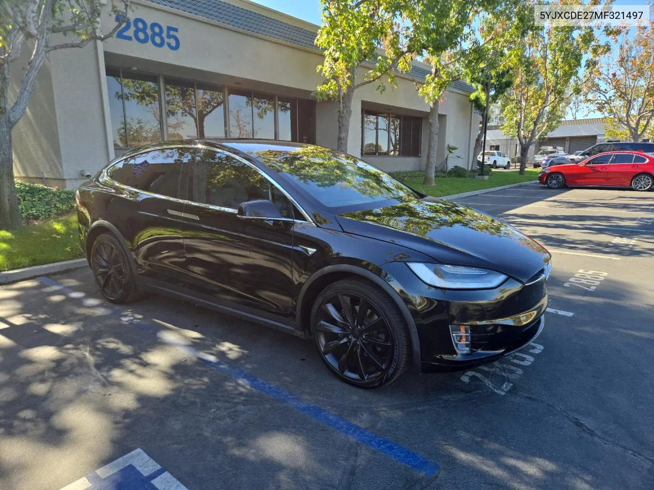 2021 Tesla Model X VIN: 5YJXCDE27MF321497 Lot: 79502564